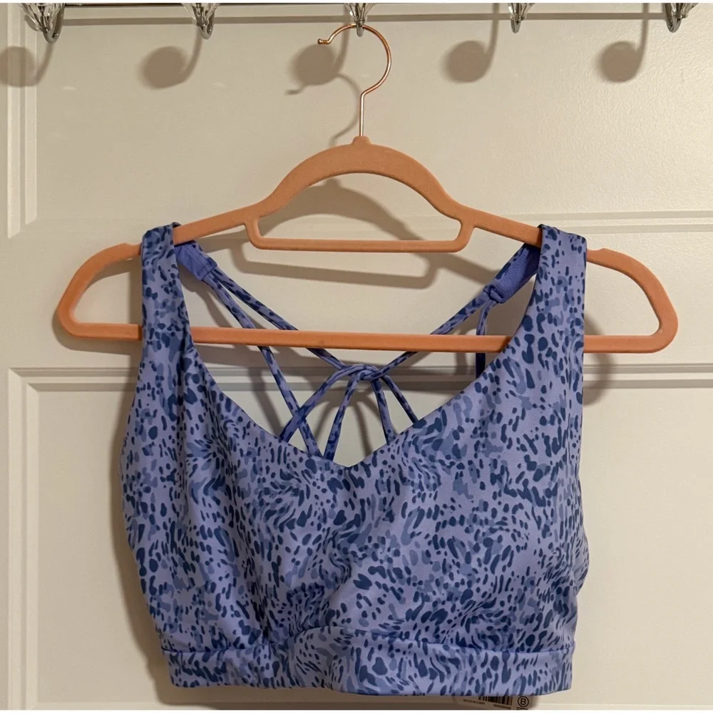 Athleta Solace Printed Sports Bra - Lavender NWT SZ XL - Picture 4 of 10